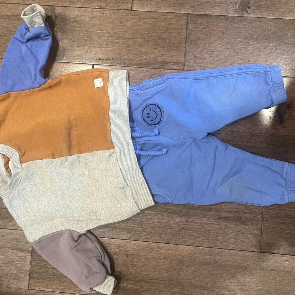 Colorblock Kids Jogger Set - Blue and Brown Sproet & sprout